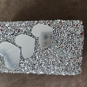Silver Heart Embellished Match Box